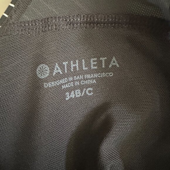 Athleta Chevron High Neck Bikini Top Black White Size 34 B/C - Picture 6 of 7